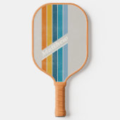 Bedrukte Retro Regenboog met Naam Pickleball Paddle (Voorkant)