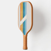 Bedrukte Retro Regenboog met Naam Pickleball Paddle (Links)