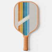 Bedrukte Retro Regenboog met Naam Pickleball Paddle (Achterkant)