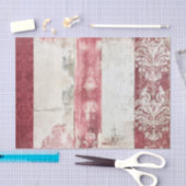 Bedrukte rode en witte damast strepen tissuepapier (Craft)