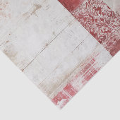 Bedrukte Rood-Witte Damast Collage Tissuepapier (Detail)