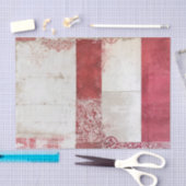 Bedrukte Rood-Witte Damast Collage Tissuepapier (Craft)