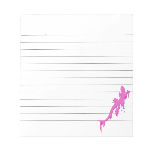 Bedrukte Roze Salamander Met Verf Drip Voering Notitieblok (Voorkant)