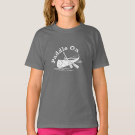 Bedrukte T-shirt met afbeelding van een roeiblad i