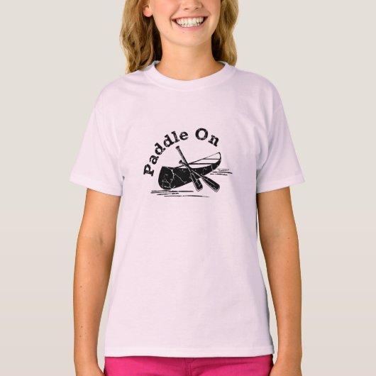 Bedrukte T-shirt met afbeelding van een roeispan - (Voorkant)