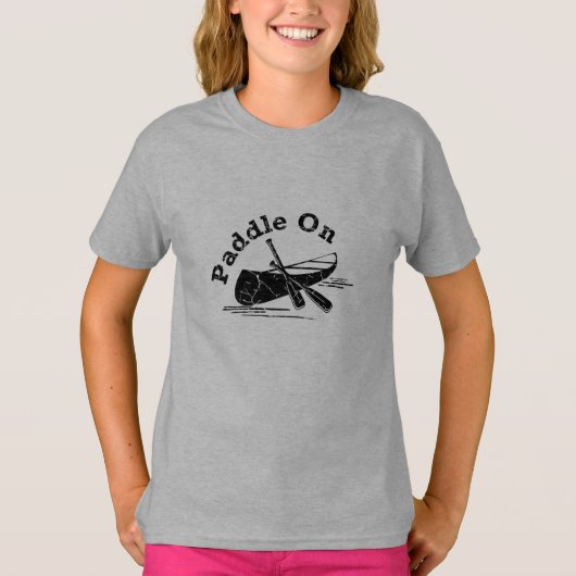Bedrukte T-shirt met afbeelding van een roeispan - (Voorkant)