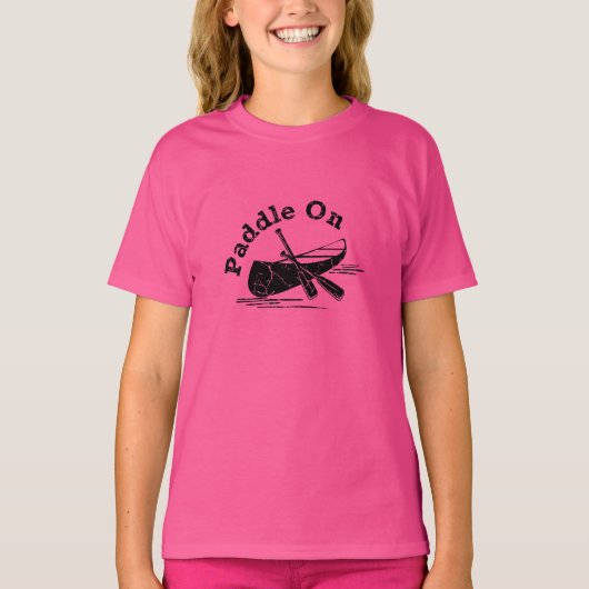 Bedrukte T-shirt met afbeelding van een roeispan - (Voorkant)