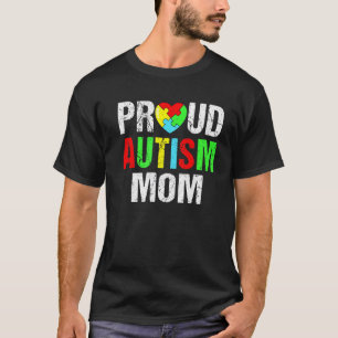 Bedrukte Trots Autisme Moeder Hart Familie Matchin T-shirt