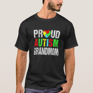Bedrukte Trots Autisme Oma Hart Familie Match T-shirt