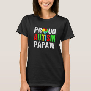 Bedrukte Trots Autisme Papaw Hart Familie Overeenk T-shirt
