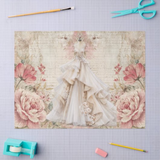 Bedrukte Victoriaanse kledijrekwisieten  Tissuepapier (Craft)