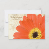 Bedrukte Vintage Damast Gerber Trouwkaarten in Ret Kaart (Achterkant)