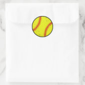 Bedrukte vintage softbal grafisch ontwerp ronde sticker (Tas)