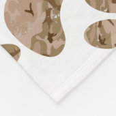 Bedrukte Woestijn Camo Hond Pootafdruk Fleece Deken (Hoek)