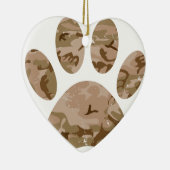 Bedrukte Woestijn Camo Hond Pootafdruk Keramisch Ornament (Rechts)