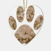 Bedrukte Woestijn Camo Hond Pootafdruk Keramisch Ornament (Links)