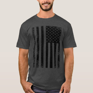 Bedrukte Zwart-Wit Amerikaanse Vlag Cool T-shirt
