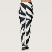 BEDRUKTE ZWARTE WITTE ZEBRA SKIN MET ZONNEBLOEMEN LEGGINGS (Achterkant)