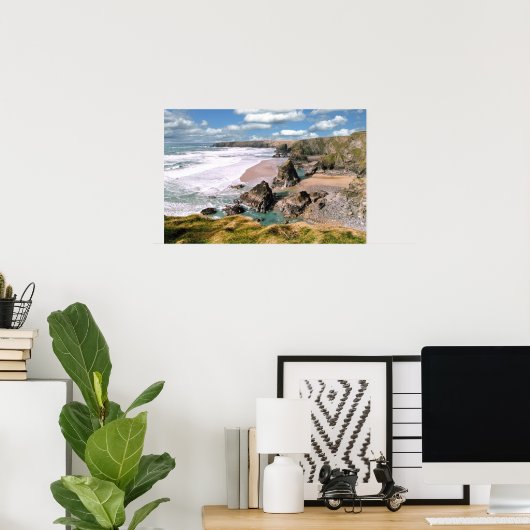 Bedruthan Steps, Cornwall Poster (Thuiskantoor)