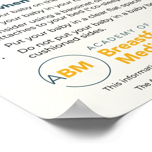 Bedsharing en borstvoeding Poster (Nederlands) (Hoek)