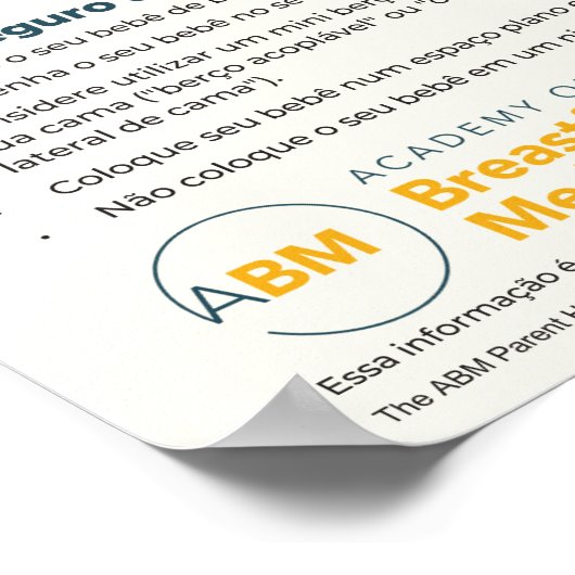 Bedsharing en borstvoeding Poster (Portugees) (Hoek)