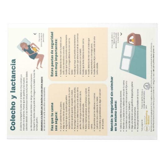 Bedsharing en borstvoeding Scheur-weg (Spaans) Notitieblok (Voorkant)