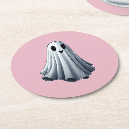 Bedsheet Ghost Ronde Kartonnen Onderzetter (Gebogen)