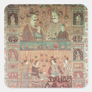 Bedsprei met inheemse potentaten vierkante sticker