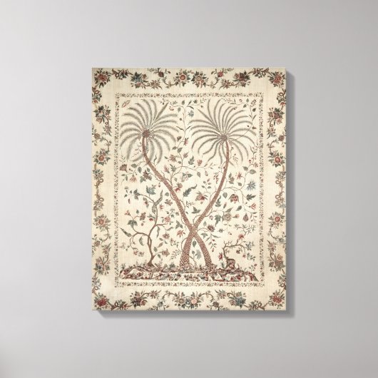 Bedsprei met palmboommotiften canvas afdruk (Voorkant)