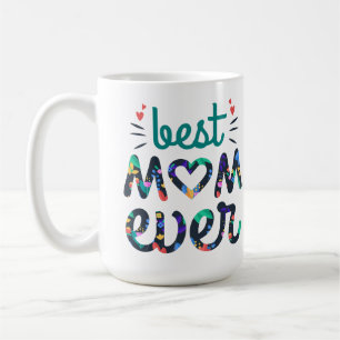Bedt mama ooit schattige bloemtypografie koffiemok