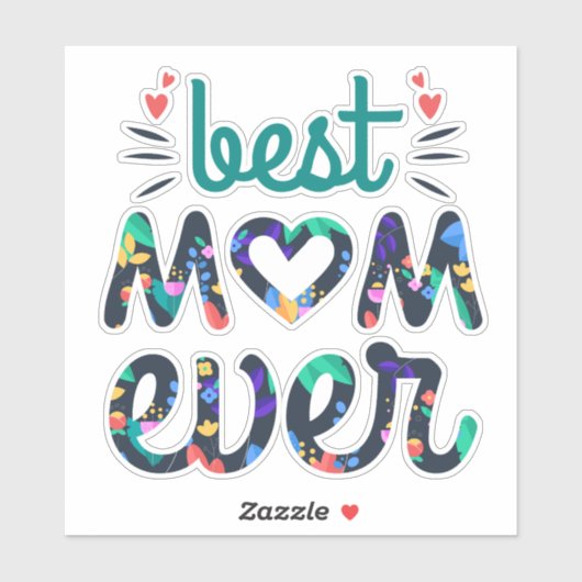 Bedt mama ooit schattige bloemtypografie sticker (Vel)