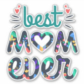 Bedt mama ooit schattige bloemtypografie sticker (Voorkant)