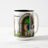 Bedtijd Gnome Ceramic Tweekleurige Koffiemok (Voorkant rechts)