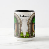 Bedtijd Gnome Ceramic Tweekleurige Koffiemok (Center)