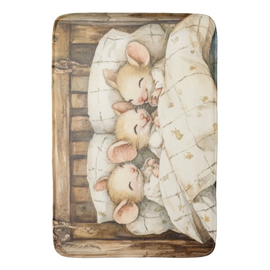 Bedtijd Muizen Bad Mat (Voorkant Verticaal)