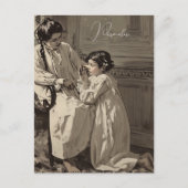  bedtijd Victoriaans meisjes Gebedsfoto Briefkaart (Voorkant)
