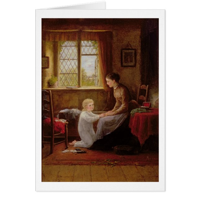 Bedtime, 1890 (olie op het paneel) (Voorkant)
