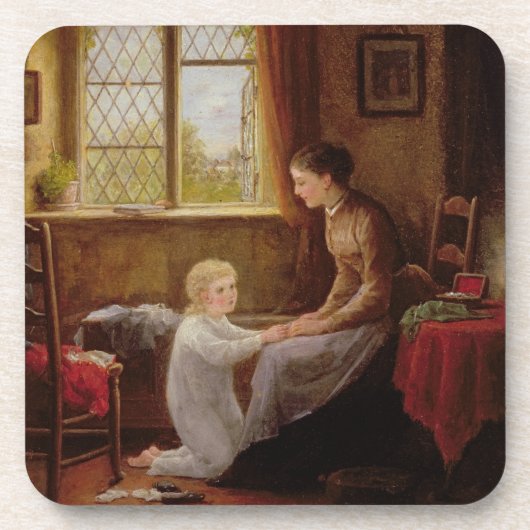 Bedtime, 1890 (olie op het paneel) bier onderzetter (Voorkant)