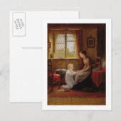 Bedtime, 1890 (olie op het paneel) briefkaart (Voorkant / Achterkant)