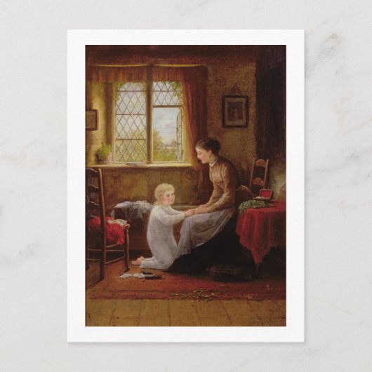 Bedtime, 1890 (olie op het paneel) briefkaart (Voorkant)