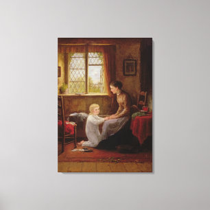 Bedtime, 1890 (olie op het paneel) canvas afdruk