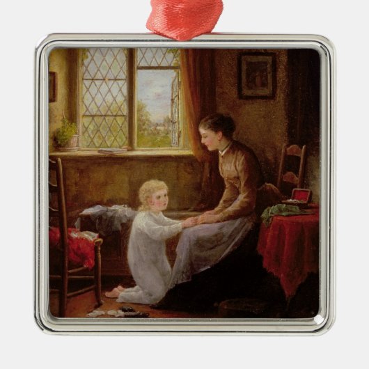 Bedtime, 1890 (olie op het paneel) metalen ornament (Voorkant)