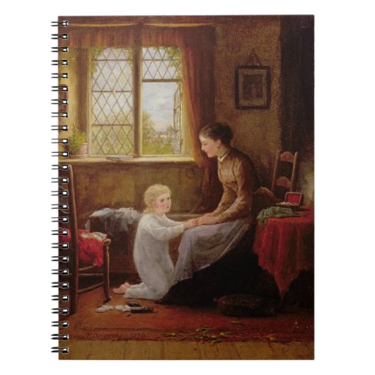 Bedtime, 1890 (olie op het paneel) notitieboek (Voorkant)
