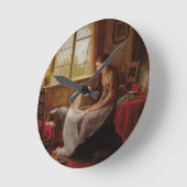 Bedtime, 1890 (olie op het paneel) ronde klok (Hoek)