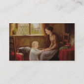 Bedtime, 1890 (olie op het paneel) visitekaartje (Achterkant)