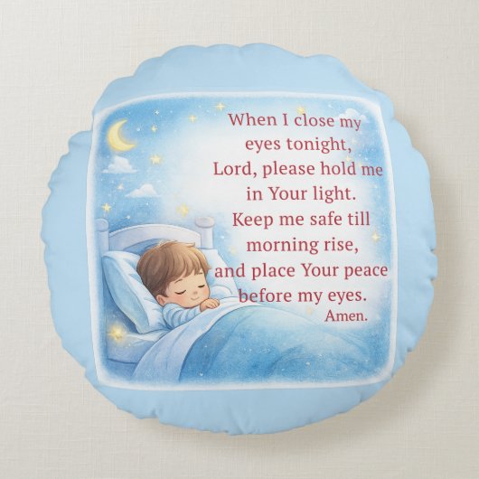 Bedtime Prayer for Kids Rond Kussen (Voorkant)