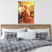 Bedtime Prayers, meisje met puppy, religie Canvas Afdruk (Insitu (Slaapkamer))