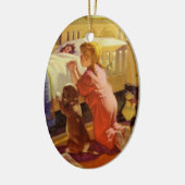 Bedtime Prayers, meisje met puppy,  religie Keramisch Ornament (Links)