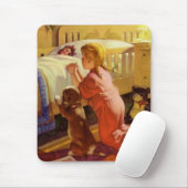 Bedtime Prayers, meisje met puppy,  religie Muismat (Met muis)