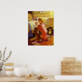 Bedtime Prayers, meisje met puppy,  religie Poster (Keuken)